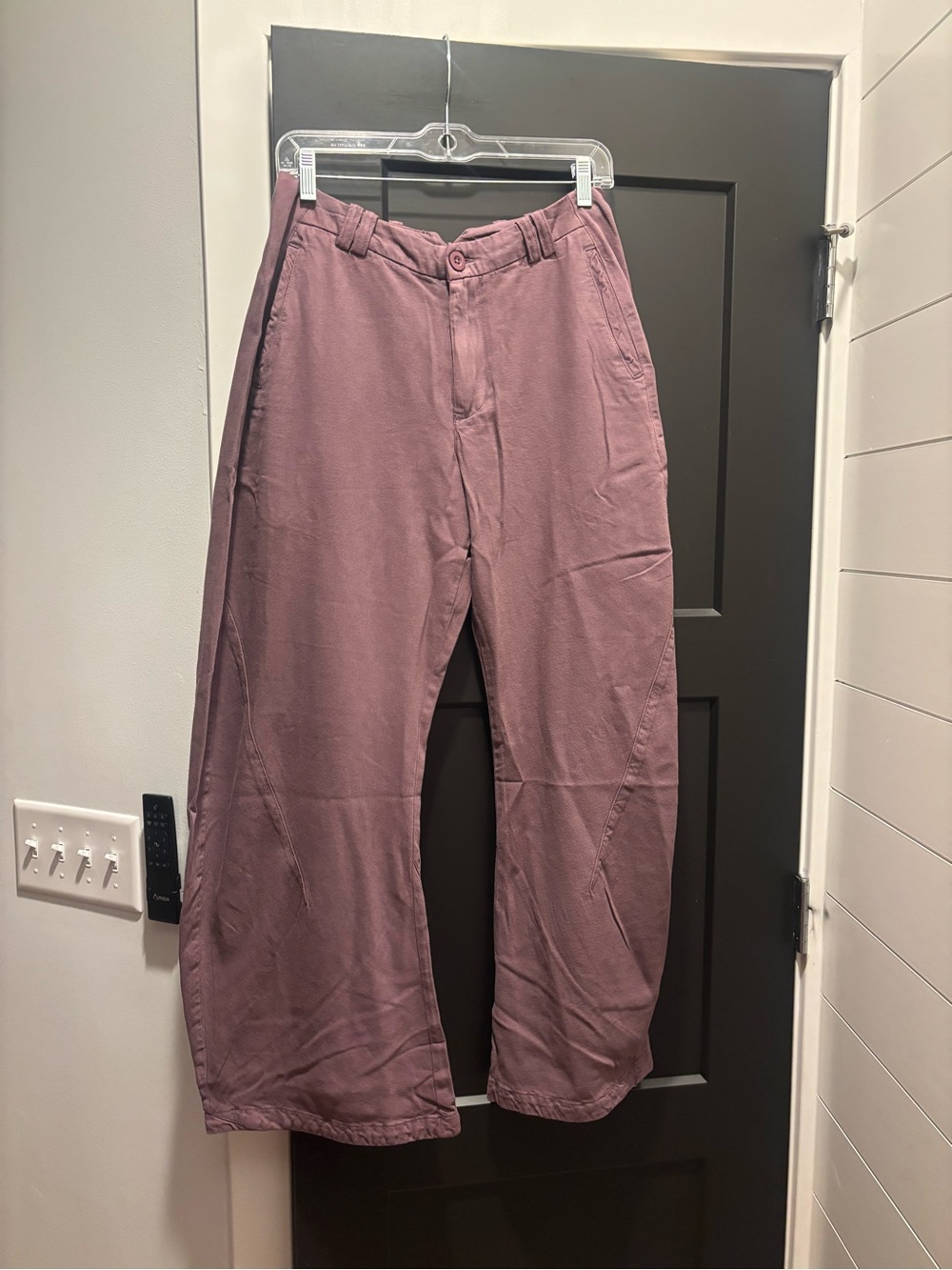 Free People Spotlight Washed Barrel Chino Trousers 6 Italian Plum NWT Wide Pant - Picture 5 of 11